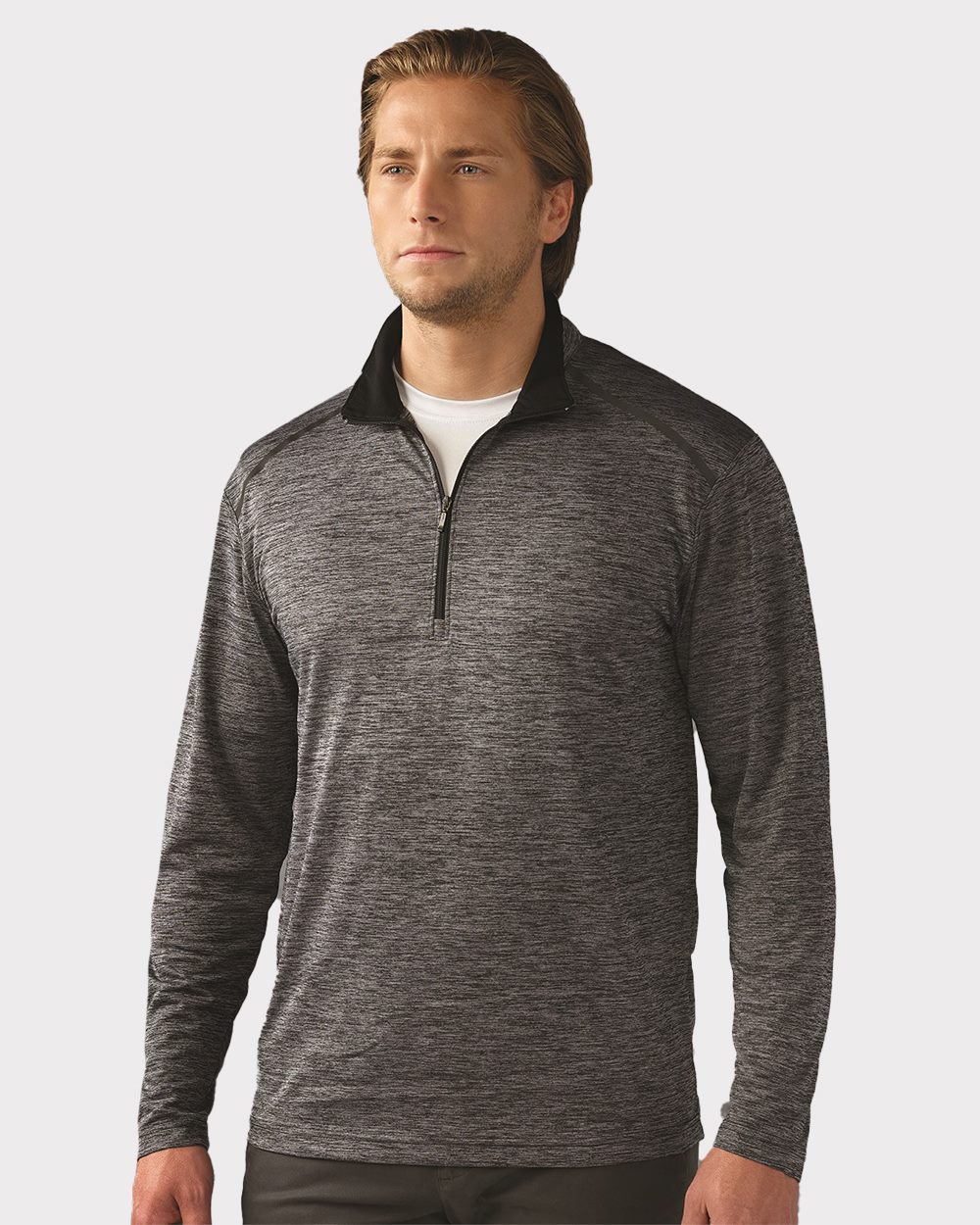 MOISTURE WICKING XS-3XL LONG SLEEVE 1/4 ZIP SOLID PULLOVER MEN'S CLASSIC 