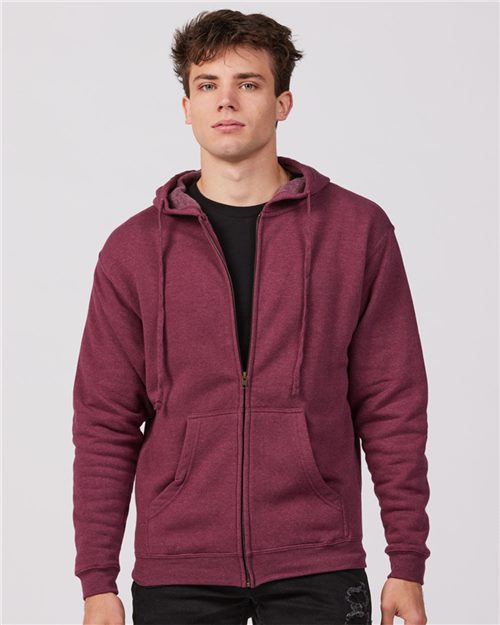 Tultex 581 Unisex Premium Fleece Full-Zip Hooded Sweatshirt Model Shot