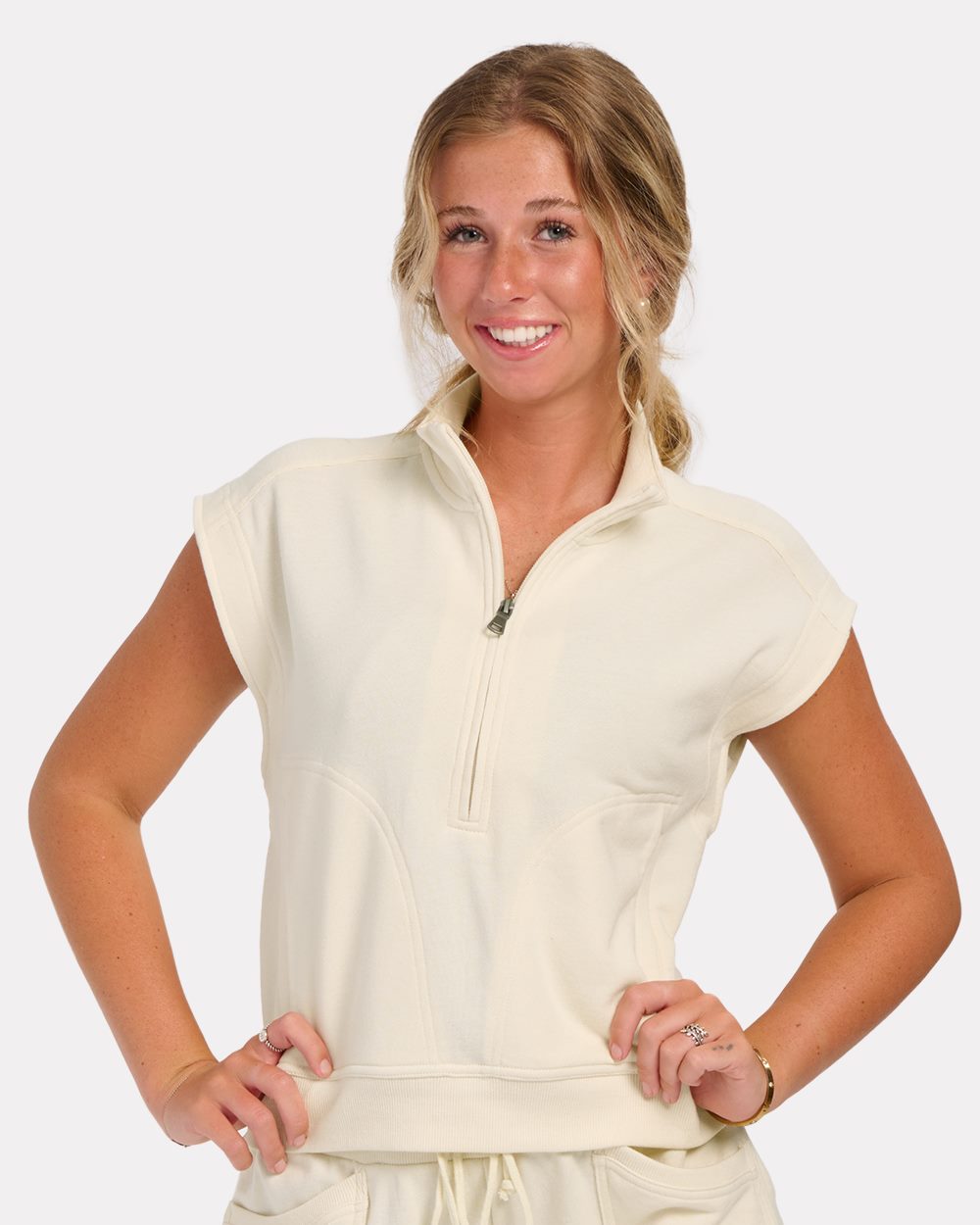 Boxercraft BW2407 - Women's French Terry Half-Zip Short Sleeve