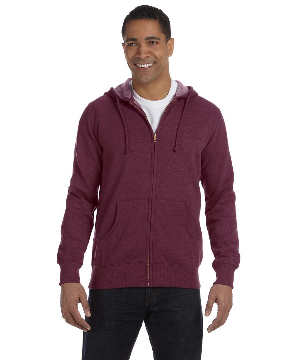 Econscious EC5680 Heathered FullZip Hooded Sweatshirt
