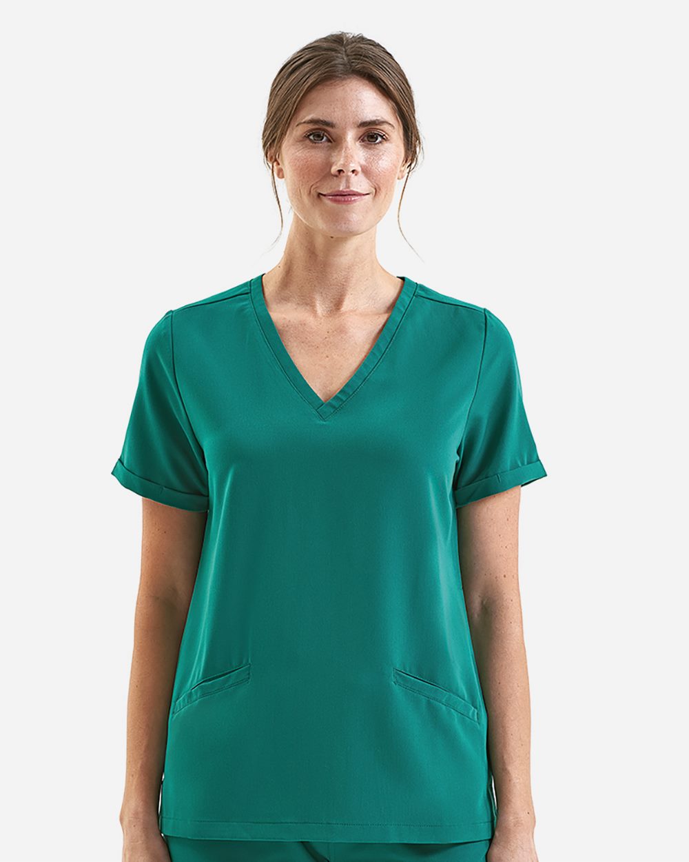 NAVIVERSE☆Pocket Top Onna NN310 - Women's Invincible V-Neck Stretch Scrub Top