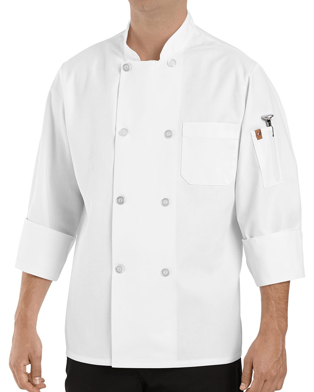 Chef shirt white bus boy military style Kitchen over jacket 2x 3x  EWC NEW 
