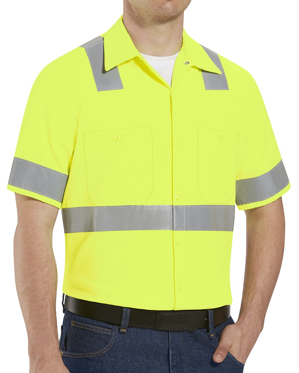Red Kap Reflective Shirt Hi Vis Work Safety Uniform Yellow 2XL SS24HV #R