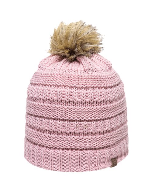 Outdoor Cap OC805 - Cable Faux Fur Pom Beanie