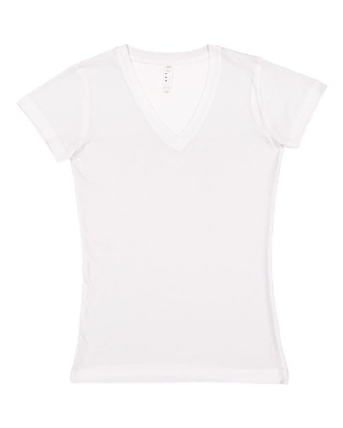 LAT 3507 - Women's Fine Jersey V-Neck Tee