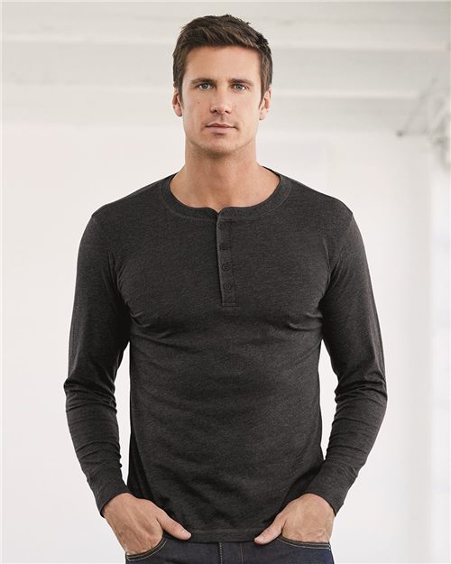3150 Bella Canvas Henley Men's Long Sleeve 100% Cotton Jersey T-Shirt