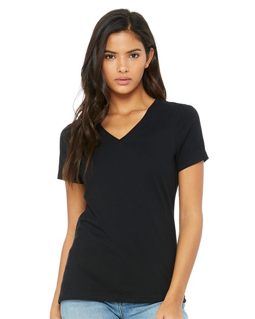 Bella + Canvas Women's Leaf Jersey Short-Sleeve V-Neck T-Shirt