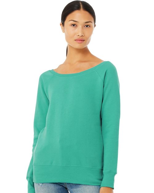 BELLA + CANVAS 7501 Women’s Sponge Fleece Wide Neck Sweatshirt Model Shot