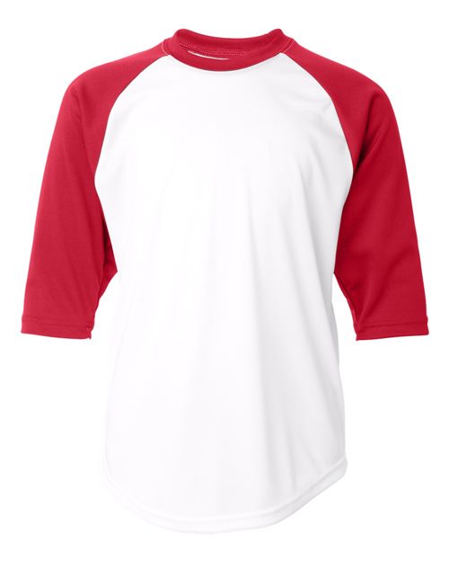 Badger 2133 Youth B-Core 3/4 Sleeve Baseball T-Shirt Model Shot