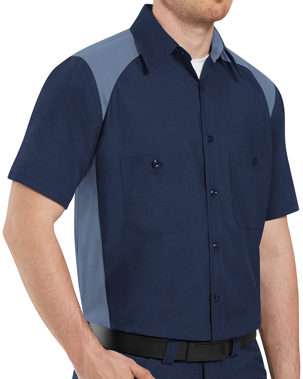 Red Kap Men's Diamond Plate Short-Sleeve Work Shirt 