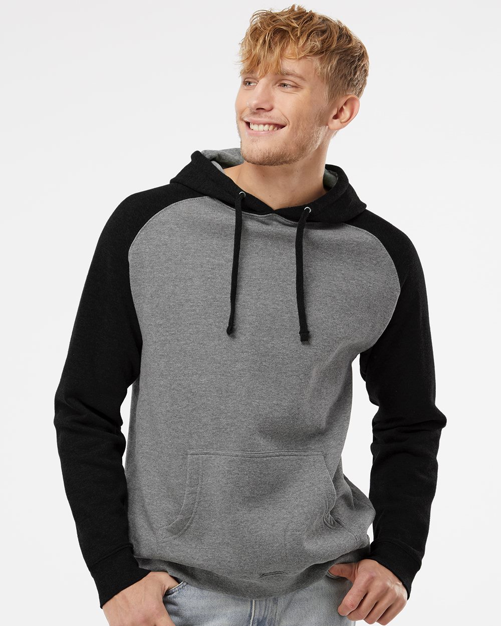 Raglan sweatshirt unisex, black