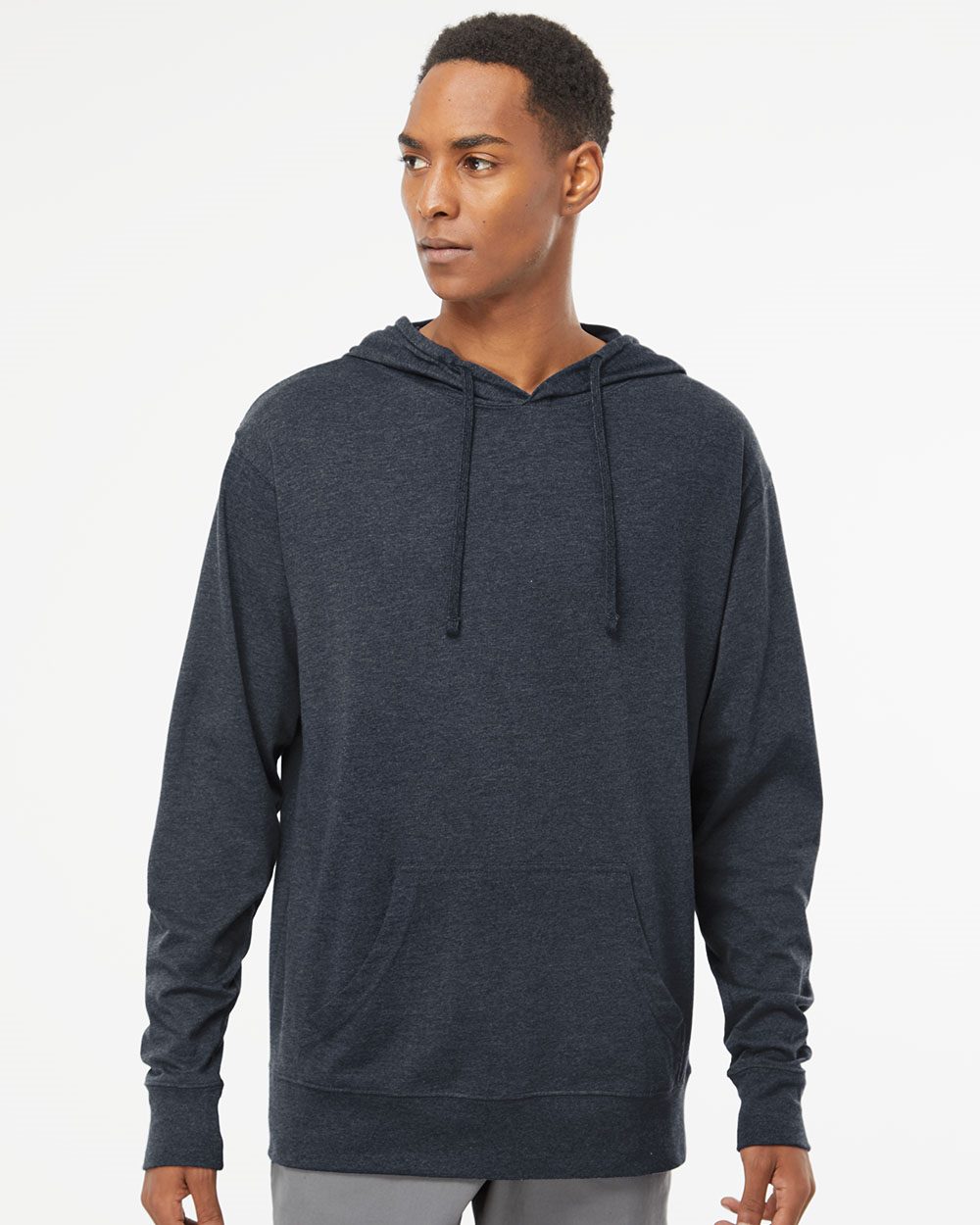 Independent Trading Co. Men's Lightweight Jersey Full-Zip Hooded T-Shirt 