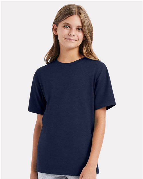 Hanes 498Y Perfect-T Youth T-Shirt Model Shot