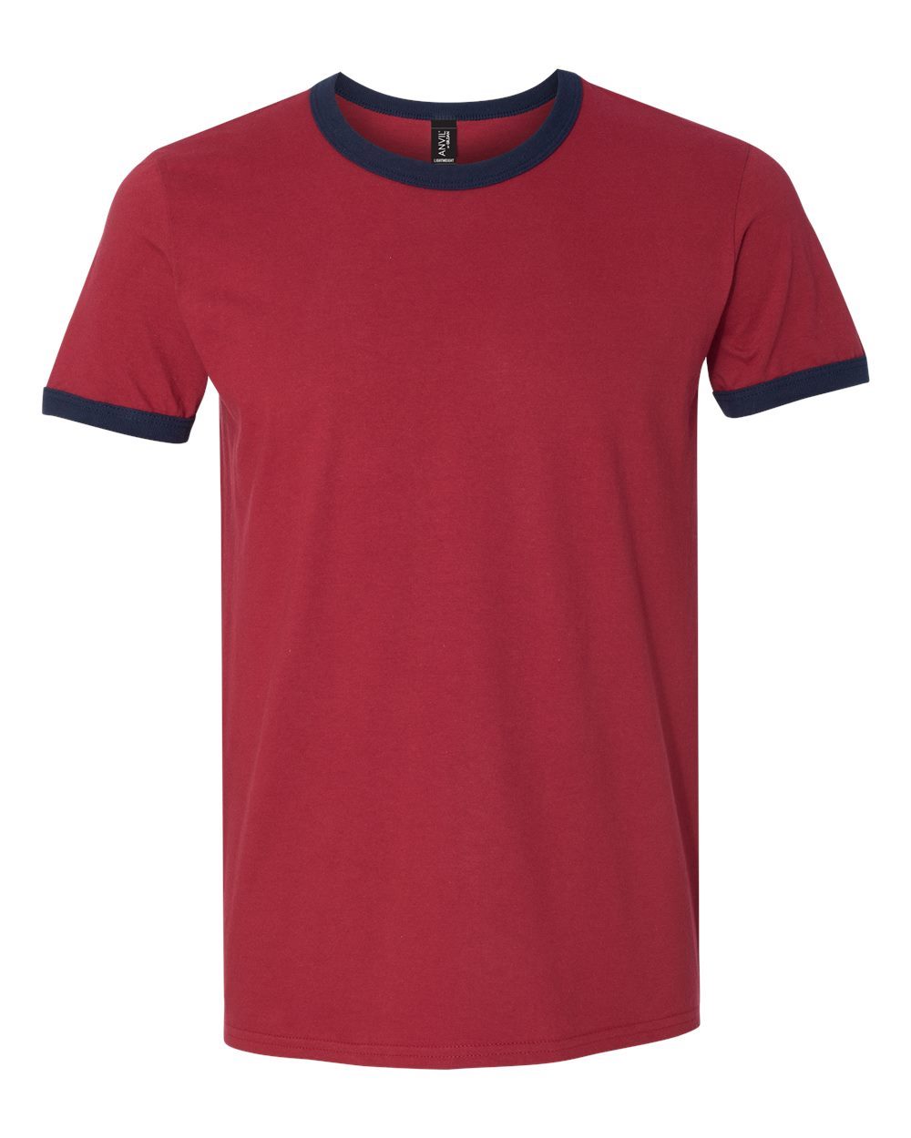 Mens Anvil Adult Lightweight Short Sleeve 100/% Cotton Ringer T Shirt Top