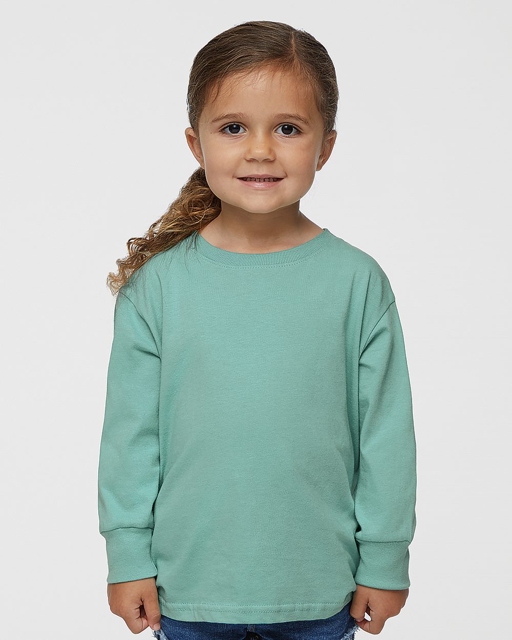 RABBIT SKINS Toddler Harborside M/élange French Terry Long Sleeve Crew Neck with Elbow Patches