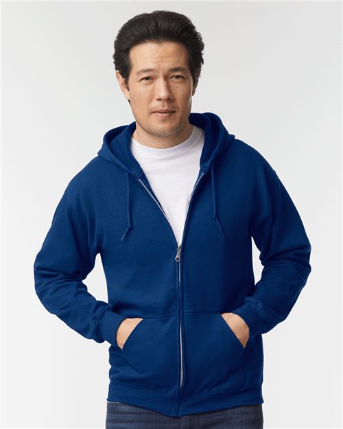 Navy Blue Full-Zip Hooded Sweatshirt