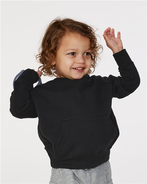 Independent Trading Co. PRM10TSB Toddler Special Blend Raglan Hooded Sweatshirt Model Shot