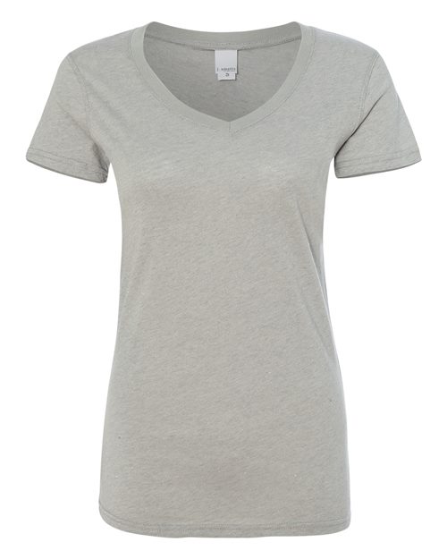 J. America 8136 Women’s Glitter V-Neck T-Shirt Model Shot