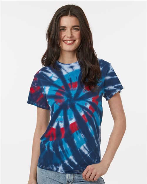 *Ready to Ship* Shades of Blue Spiral Tie-Dye T-shirt