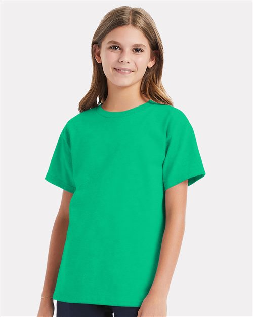 Hanes 5480 Essential-T Youth T-Shirt Model Shot