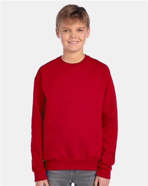 JERZEES 562BR NuBlend® Youth Crewneck Sweatshirt Model Shot