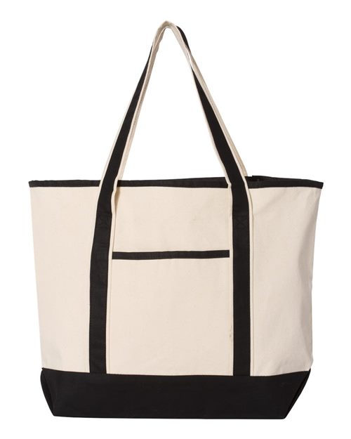 Q-Tees Q1500 34.6L Large Canvas Deluxe Tote Model Shot