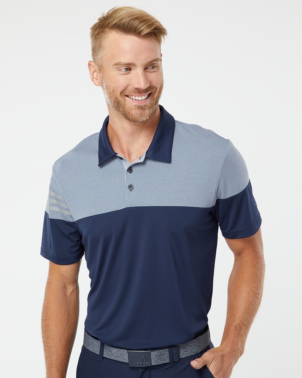 Heathered 3-Stripes Colorblock Sport Shirt