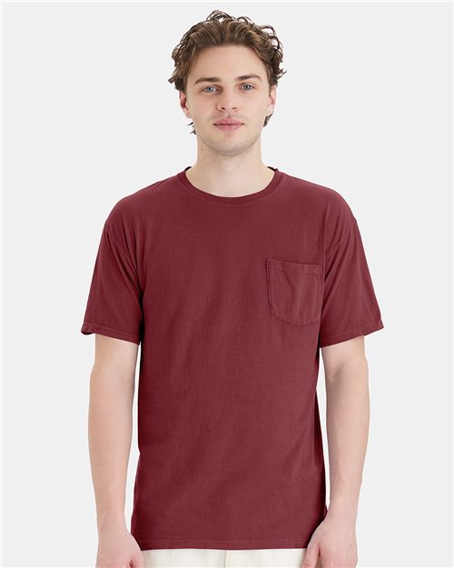 ComfortWash by Hanes GDH150 Garment Dyed Pocket T-Shirt Model Shot