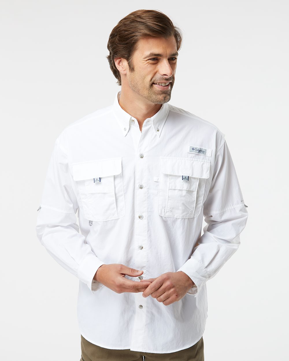 Columbia PFG Fly Fishing Shirt Men’s XL Ivory Cream Pockets Vented Outdoor