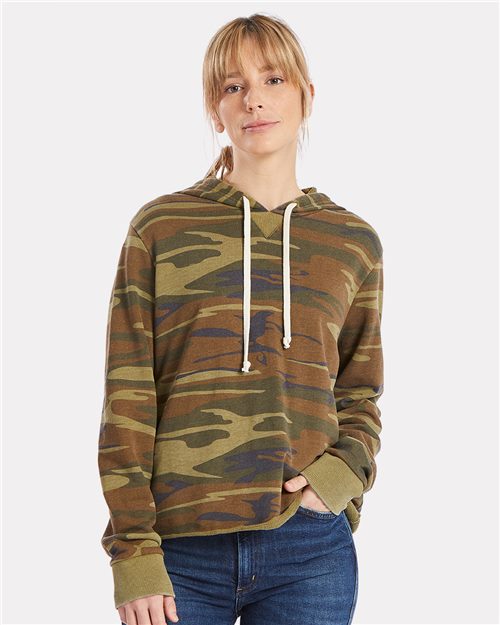 Alternative 8628 Women’s Day Off Mineral Wash French Terry Hooded Sweatshirt Model Shot