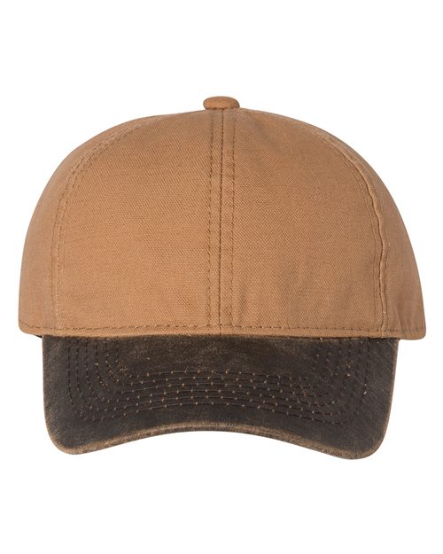 Outdoor Cap HPK100 Weathered Canvas Crown with Contrast-Color Visor Cap Model Shot