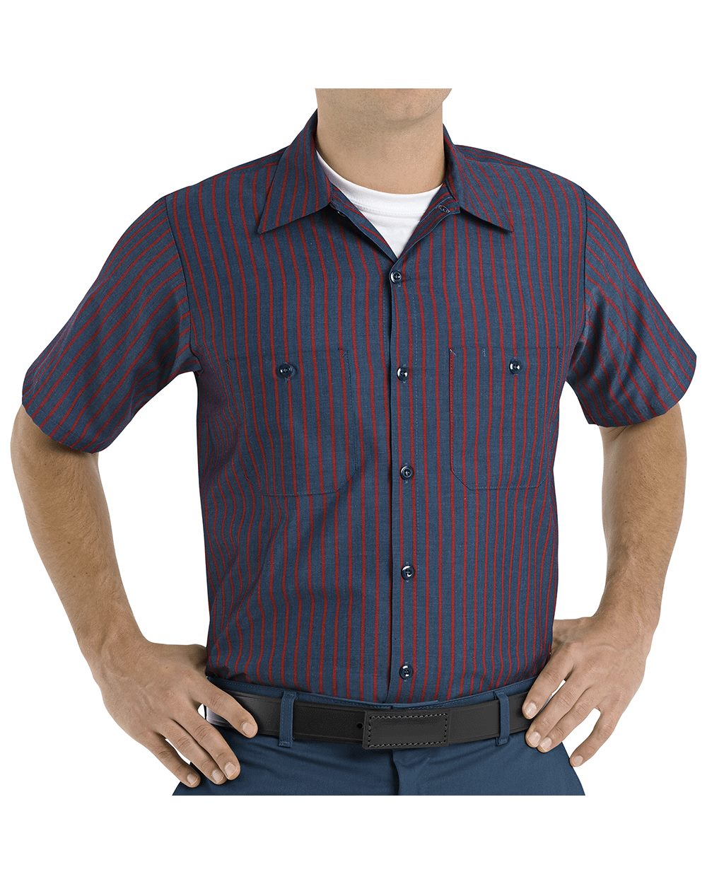 Red Kap Industrial Shirts Poplin Stripe / Microcheck 2 Pocket Work