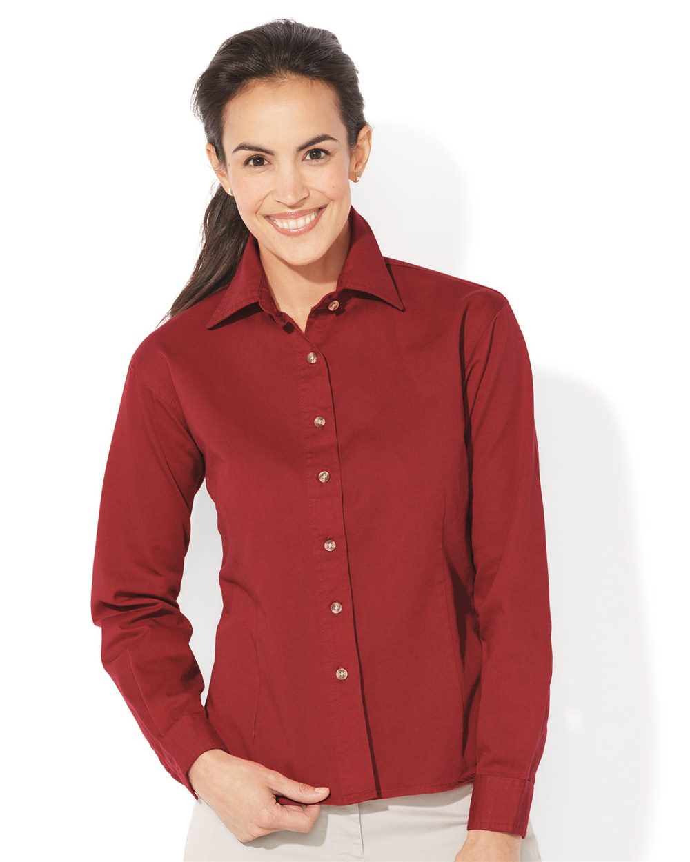 red cotton shirt womens