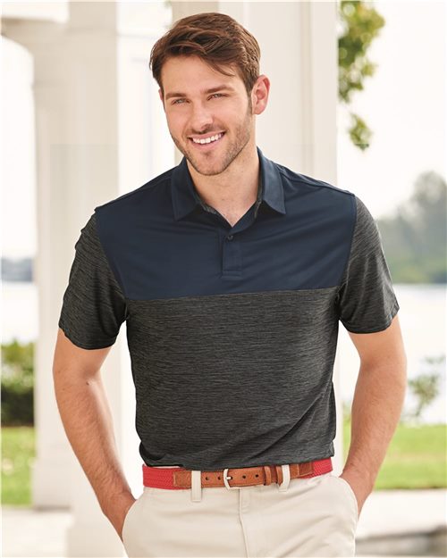 IZOD 13GG004 Colorblocked Space-Dyed Polo Model Shot