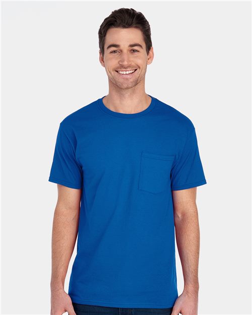 Fruit of the Loom 3930PR HD Cotton T-Shirt with a Pocket Model Shot