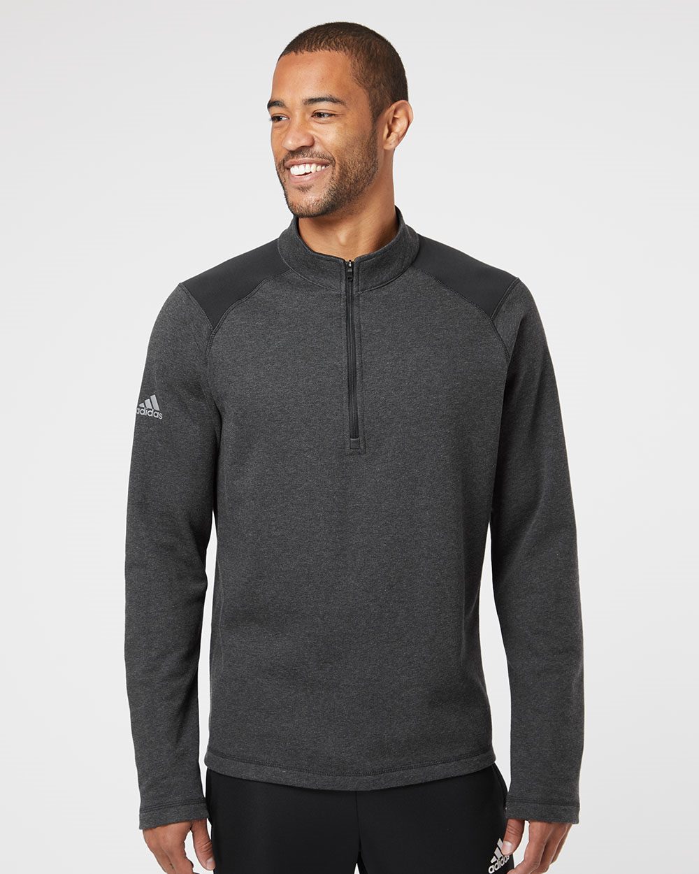 Heathered Quarter Zip Pullover with 