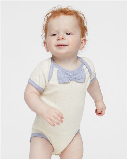 Rabbit Skins 4407 Baby Rib Infant Bow Tie Bodysuit Model Shot