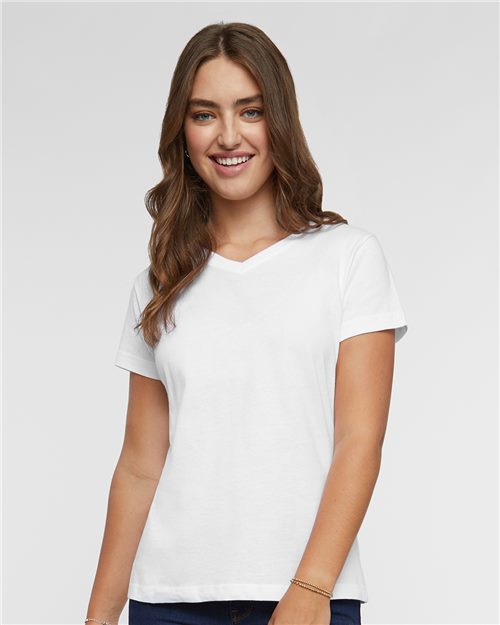 LAT 3587 - Camiseta de punto con cuello en para mujer