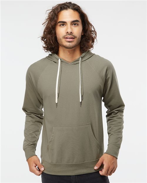 Independent Trading Co. SS1000 Icon Unisex Lightweight Loopback Terry Hooded Sweatshirt Model Shot