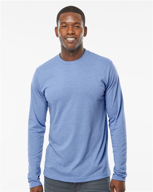 M&O 3520 T-shirt en mélange de coton à manches longues pour hommes Model Shot