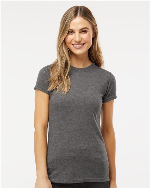 M&O 3540 T-shirt Deluxe en mélange de coton pour femmes Model Shot