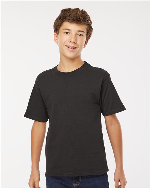 M&O 4850 Youth Gold Soft Touch T-Shirt Model Shot