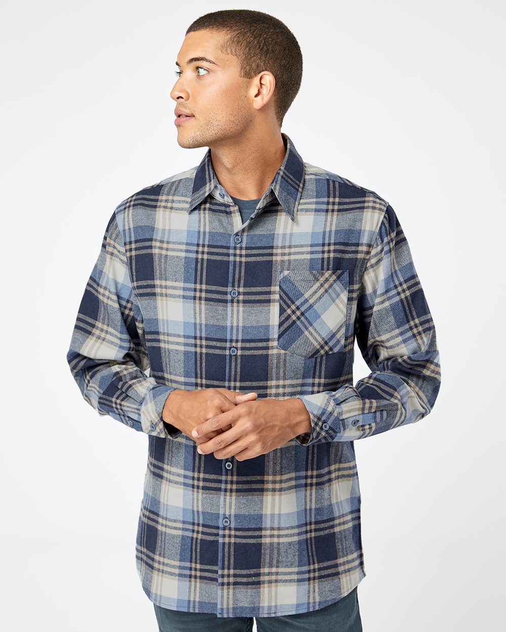 Burnside 8212 - Open Pocket Long Sleeve Flannel Shirt
