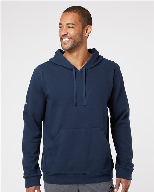 Adidas Center Logo Activewear Hoodie Blue L Pullover Sweatshirt Activewear