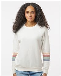 MV Sport W22732 - Women's Striped Sleeves Full-Zip Hooded