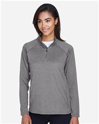 CORE365 CE73W - Women's Venture Heathered Stripe Quarter-Zip Pullover