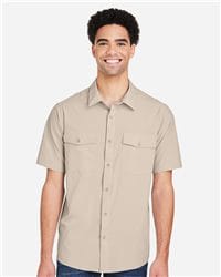 Chemise De Pêche Lake & Trail Homme - Bleu à Carreaux, Manches Courtes - 2XL