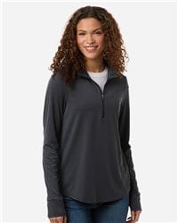 y414185　レディース　BLK M Quarter-Zips, North End - S&S Activewear