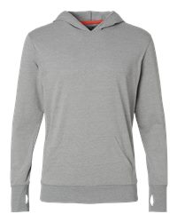 Gildan 987 Softstyle Lightweight Hooded Long Sleeve T-Shirt - True Red/ Dark Grey - S