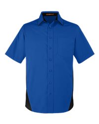 Ash City Core 365 Men's Optimum Short-Sleeve Twill Shirt - 5XL, Black, Button-Down Collar